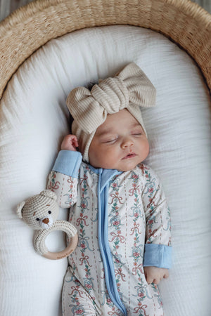 Bow Blossom (Convertible Zip Footies)