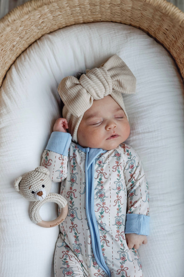Bow Blossom (Convertible Zip Footies)