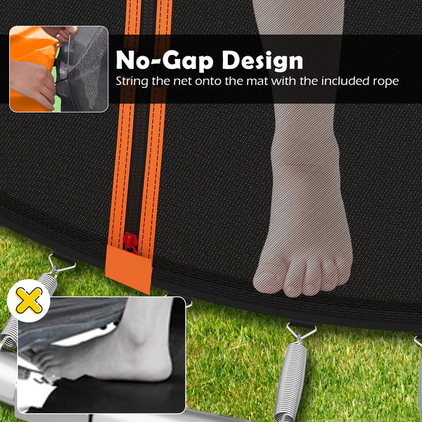 8FT Outdoor Heavy-Duty Recreational Trampoline - Safety Net