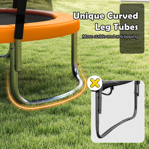 8FT Outdoor Heavy-Duty Recreational Trampoline - Safety Net