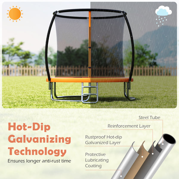 8FT Outdoor Heavy-Duty Recreational Trampoline - Safety Net