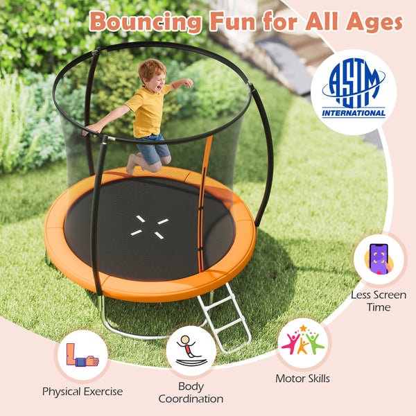 8FT Outdoor Heavy-Duty Recreational Trampoline - Safety Net