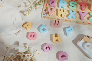 WonderBee Wooden Alphabet Chunky Puzzle