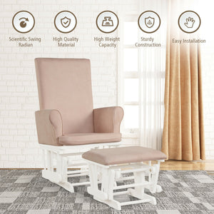 Baby Nursery Relax Rocker Rocking Chair Glider & Ottoman Set