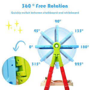Height Adjustable Kids Art Easel Magnetic Double Sided Board for Toddlers & Kids