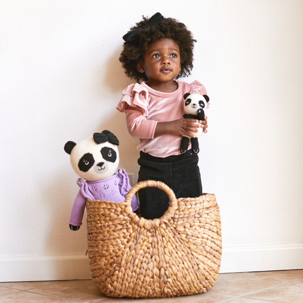 Lavender Panda Match Me Set for nursery decor, featuring adorable panda designs and soothing lavender colors.