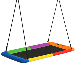 60 Inches Platform Tree Swing Outdoor with  2 Hanging Straps for Infants