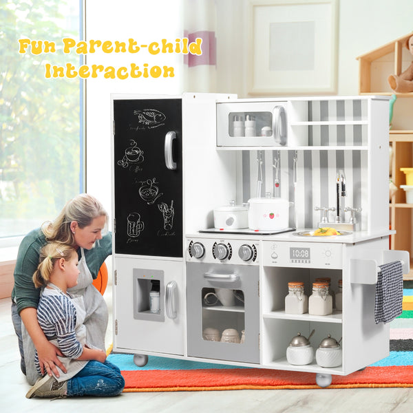 Wooden Pretend Play Kitchen Sets with Simulated Sound - Realistic