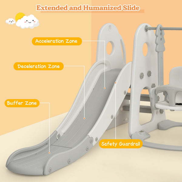 6 in 1 Toddler Slide and Swing Set with Ball Games - Indoor & Outdoor