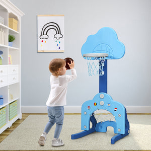 3-in-1 Kids Basketball Hoop Set with Balls - Adjustable Height