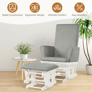 Baby Nursery Relax Rocker Rocking Chair Glider & Ottoman Set