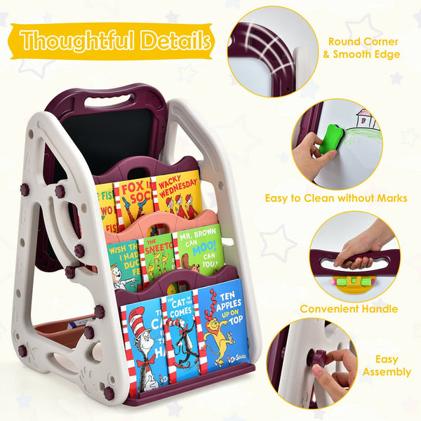 3-in-1 Kids Art Easel Double-Sided Tabletop Easel with Art Accessories