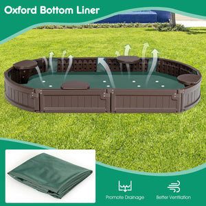 Sandbox with Built-in Corner Seat and Bottom Liner - Wooden for Kids with Cover