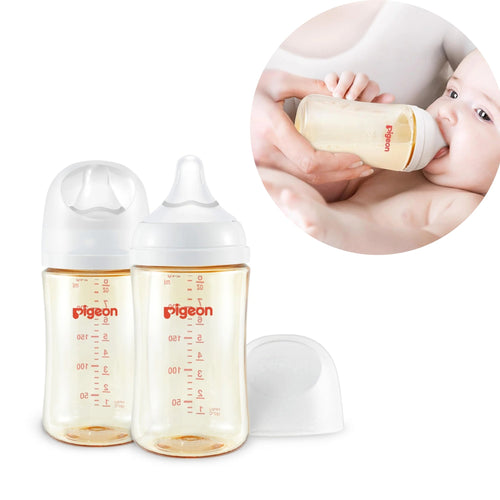 PPSU Wide Neck Baby Bottle 2 Packs, 8.1 Oz(3+ months)(Not Glass)