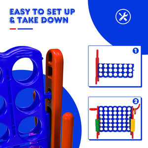2.5Ft 4-to-Score Giant Game Set - Weather-Resistant for Kids - Outdoor Play