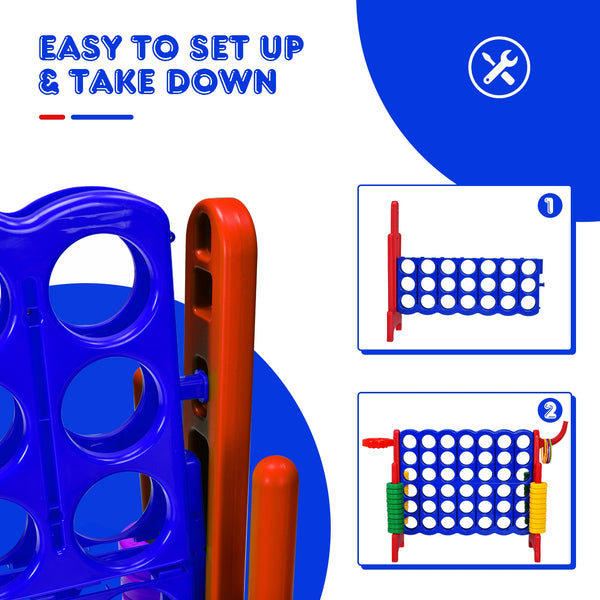 2.5Ft 4-to-Score Giant Game Set - Weather-Resistant for Kids - Outdoor Play