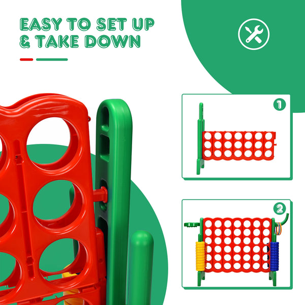 2.5Ft 4-to-Score Giant Game Set - Weather-Resistant for Kids - Outdoor Play
