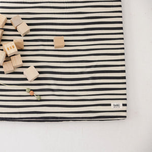Bold Stripe Organic Cotton Mat for babies, featuring vibrant colors and soft texture, perfect for playtime and comfort.