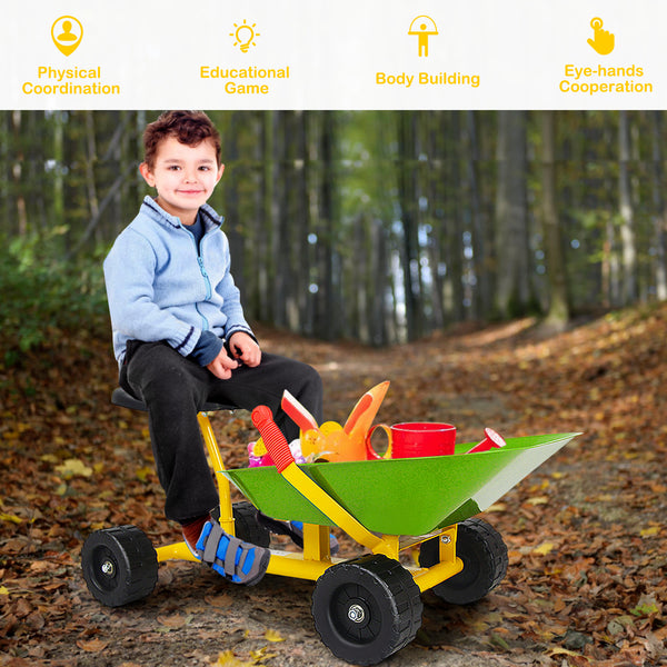 8 Inch Heavy Duty Kids Ride-on Sand Dumper with 4 Wheels
