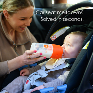 PopYum Baby Bottle Starter Set 4-Pack Orange 5oz 9oz