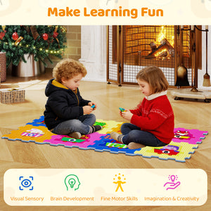 8-Piece Interlocking Baby Floor Puzzle Tiles with Educational Numbers