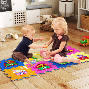 8-Piece Interlocking Baby Floor Puzzle Tiles with Educational Numbers