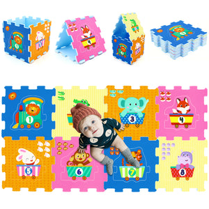 8-Piece Interlocking Baby Floor Puzzle Tiles with Educational Numbers