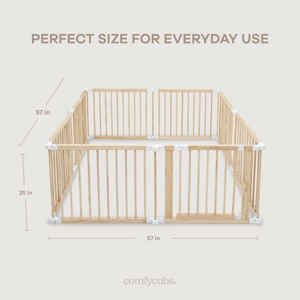 Playpen for Toddler and Babies in Natural Wood