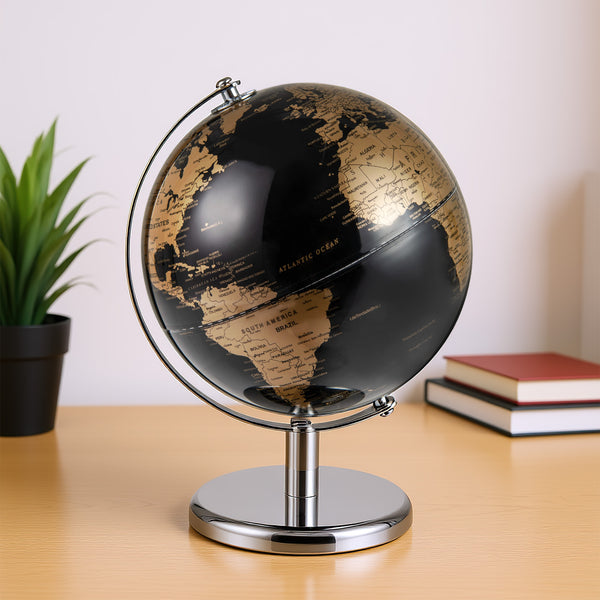 8" World Globe Modern Decorative Tabletop Earth Globe - Soft Fabric
