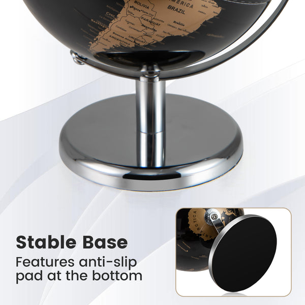 8" World Globe Modern Decorative Tabletop Earth Globe - Soft Fabric