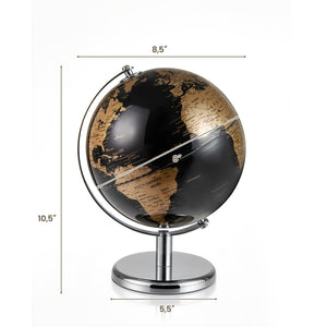 8" World Globe Modern Decorative Tabletop Earth Globe - Soft Fabric