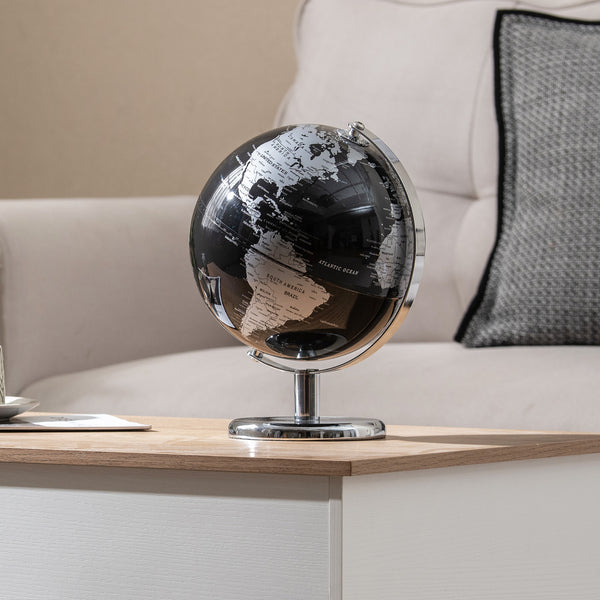 8" World Globe Modern Decorative Tabletop Earth Globe - Soft Fabric