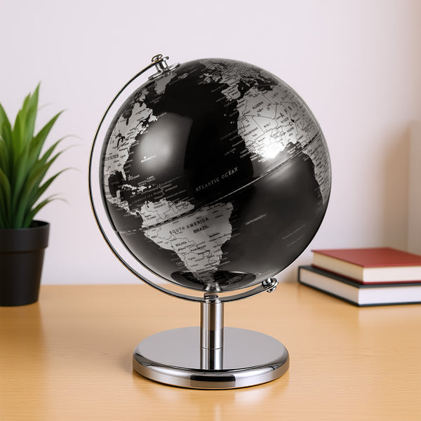 8" World Globe Modern Decorative Tabletop Earth Globe - Soft Fabric