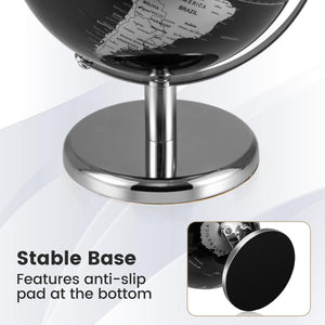 8" World Globe Modern Decorative Tabletop Earth Globe - Soft Fabric