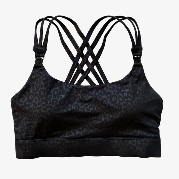 Chloe 3 Running Nursing Sports Bra (Black Cheetah)