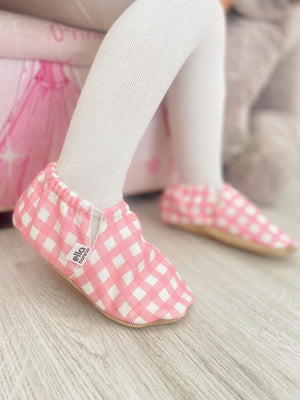 Ella Bonna Baby Moccasins, Slippers, Pink Striped