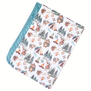 Let's Go Camping Minky Baby Blanket