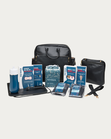 "Mother Bag with Essential Postpartum Kit for new moms, featuring stylish design and postpartum essentials."