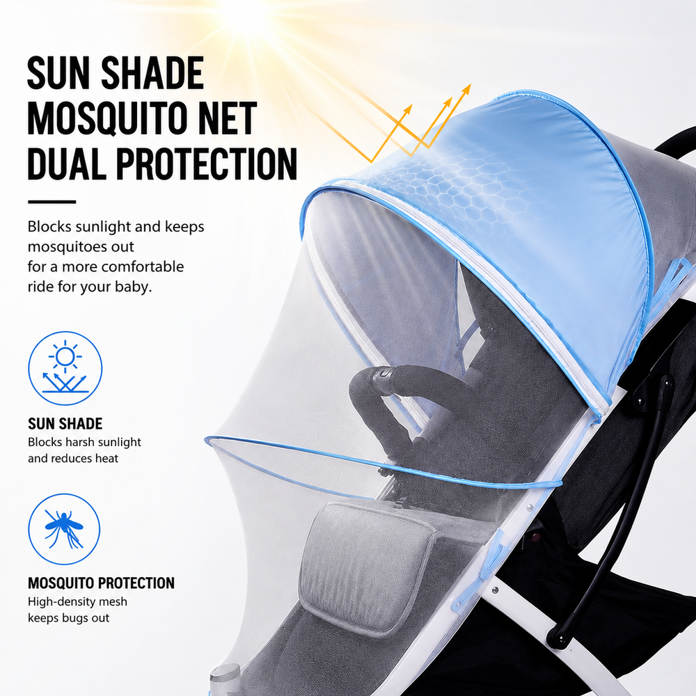Universal Baby Stroller Sun Shade & Mosquito Net