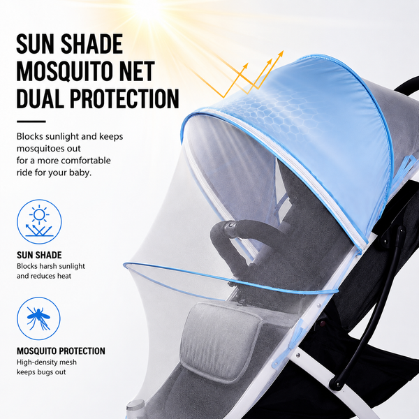 Universal Baby Stroller Sun Shade & Mosquito Net