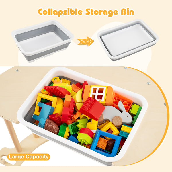 8 in 1 Climbing Arch Sensory Table with Collapsible Storage Bin for Kids