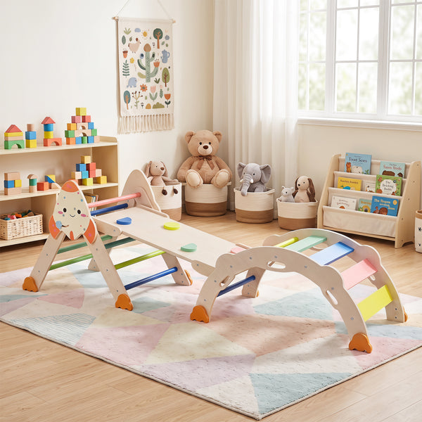 8-in-1 Foldable Climbing Toys for Toddlers Rocket-Themed