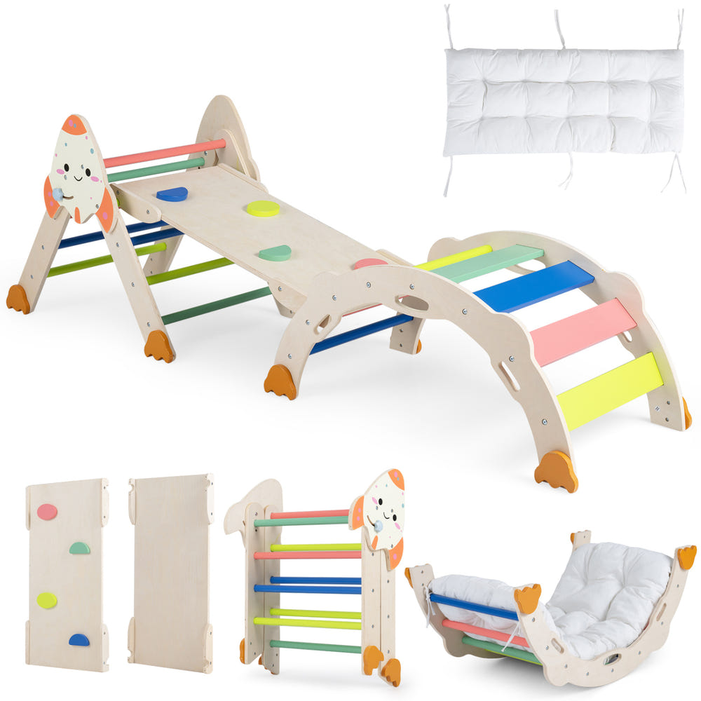 8-in-1 Foldable Climbing Toys for Toddlers Rocket-Themed