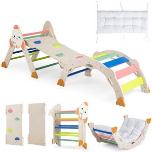 8-in-1 Foldable Climbing Toys for Toddlers Rocket-Themed