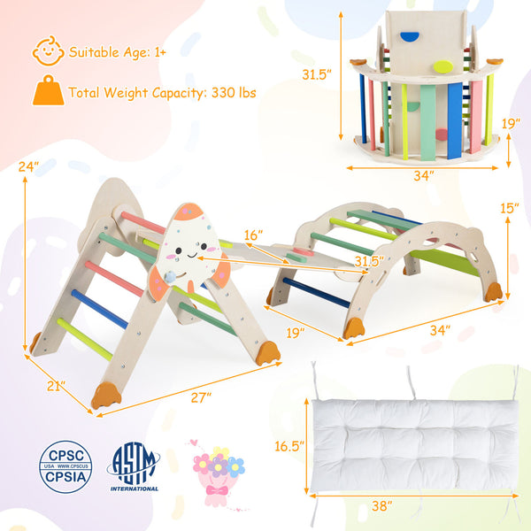 8-in-1 Foldable Climbing Toys for Toddlers Rocket-Themed