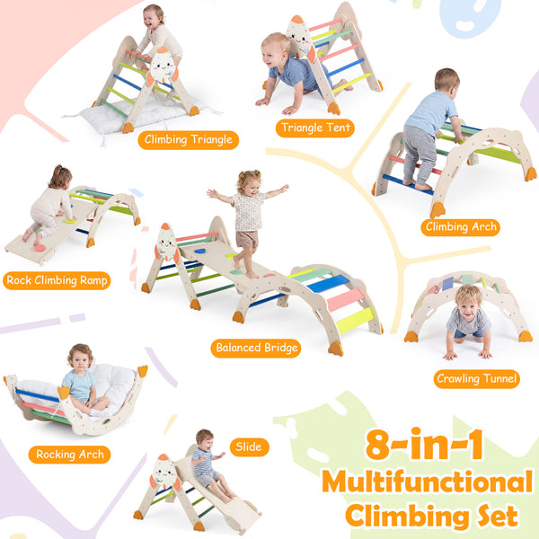 8-in-1 Foldable Climbing Toys for Toddlers Rocket-Themed