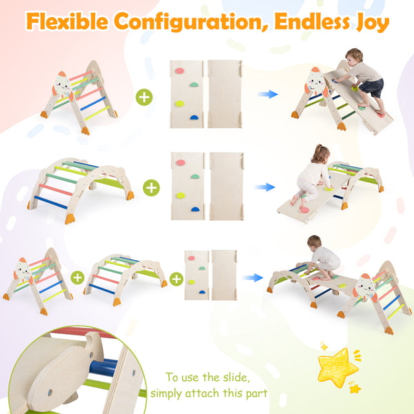 8-in-1 Foldable Climbing Toys for Toddlers Rocket-Themed