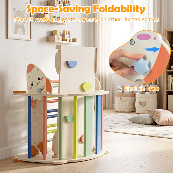 8-in-1 Foldable Climbing Toys for Toddlers Rocket-Themed