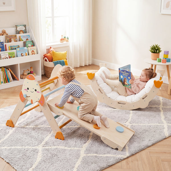 8-in-1 Foldable Climbing Toys for Toddlers Rocket-Themed