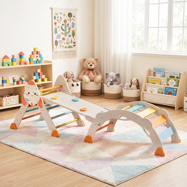 8-in-1 Foldable Climbing Toys for Toddlers Rocket-Themed